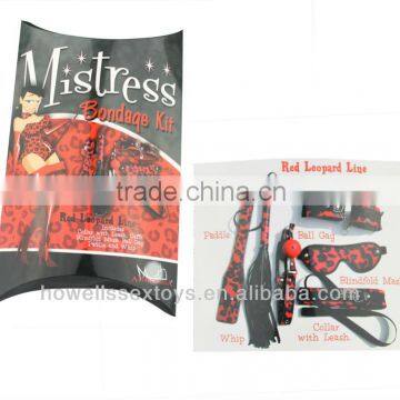 sex toys sex tools Paddle,whip, eye mask, cuffs,collar with leash -Red Passion Line