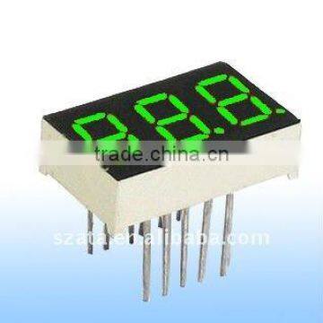 2014 hot sale green color three digits numeric led display in 0.52 inch