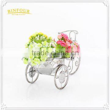 White Bike Flower Basket for Indoor Decoration photo-4