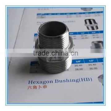 stainless steel ss316 bsp thread pipe fitting R/nipple hexagon