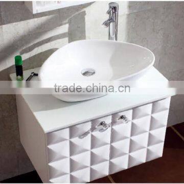 Tile Small Multi-Layer Solid Wood Bathroom Mirror Vanity Cabinet photo-2