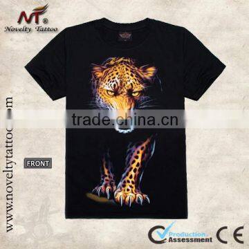 T100058 Leopard Tattoo Design - Black Tattoo Tshirt