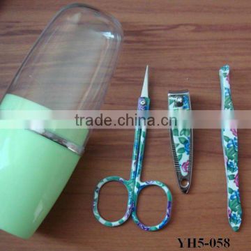 nail tools with flower coating in plastic case