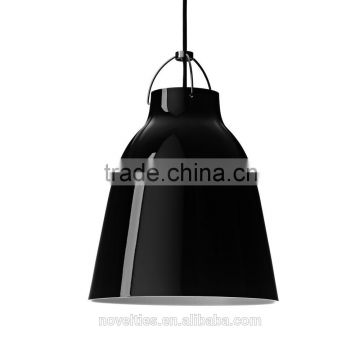 Antique parsimonious white and black metal suspension lamp for shop