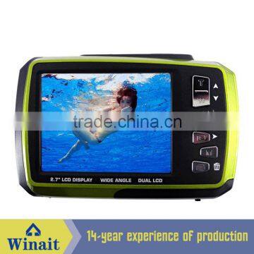 DC 8V4 Waterproof Dual Screen digital Camera with 8.0 Mega pixels COMS sensor full hd 1080p sports camera cheap