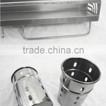 2016 No Drilling No Screw Easy Installation Stainless Steel Wall Mounted Kitchen Spice Rack With Strong Vacuum Suction Hook
