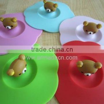 magic 3D small bear shaped handle silicone cup cover