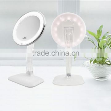 Led desktop standing makeup mirror powerme cosmetic mirror