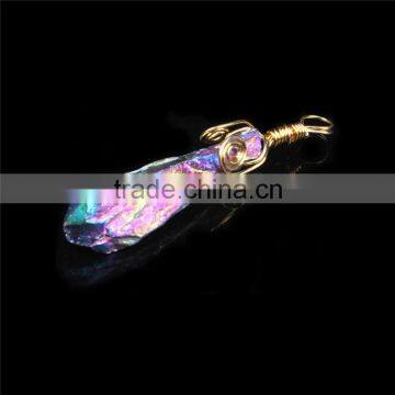Golden Electroformed Edge Dyed Colors Natural agate druzy stone beads Pendant Freeform Druzy Geode Jewelry