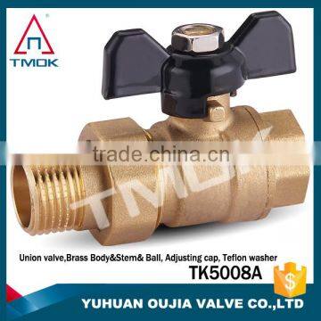 TMOK HDPE pipe brass ball valve coupling union with compression fitting for PPR pipe