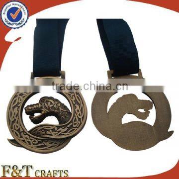 high end custom religious dragon shape casting zinc alloy 3d medal