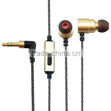 3.5mm Custom High Quality Metal Gold Earphone