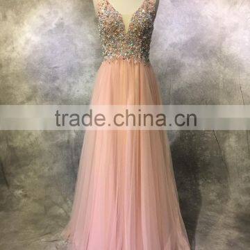 China Wholesale V-back V-neck Elegant Bridesmaid Gown photo-2