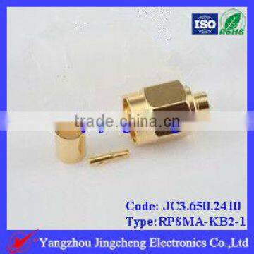 Reverse Polarity SMA male body with female pin solder for semi rigi RG405 086 cable