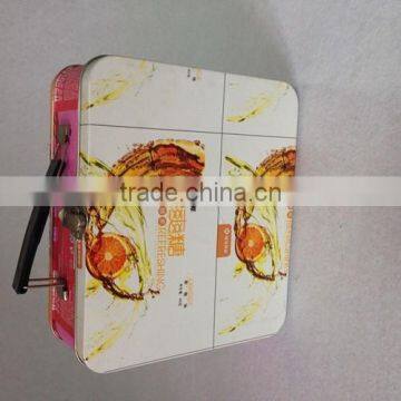 full container of goods tin can decorations square shaped tin box