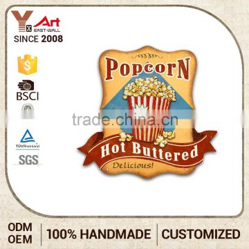 New Pattern Wall Art Iron Wall Hanging Popcorn Signs