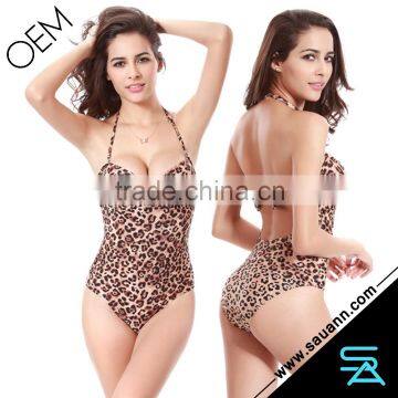 Elegant Inspired Retro Vintage One Piece Pin Up Leopard Skin Print Monokinis Swimsuit