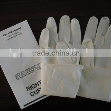 Disposable latex surgical gloves