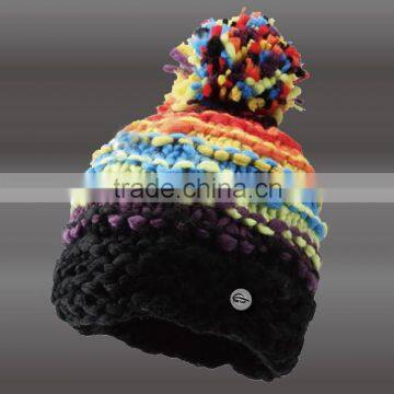 ICELAND YARN WINTER BEANIE HATS WITH POM POM KNITTED HAT