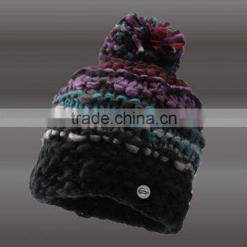 ICELAND YARN BEANIE HATS WITH POM POM KNITTED HAT