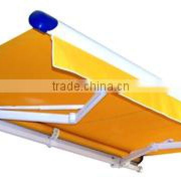 Cassette awning canopy with gas spring arm