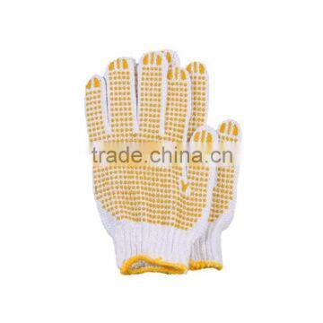 7 Guuage White Cotton Yellow Points PVC Dotted Cotton Glove photo-3