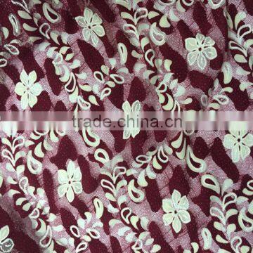 high quality elastic white floral printed nylon spandex lace fabric for dress