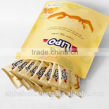 Best Sale Cookies Biscuit LIPO 129g Cream Egg Bread with low fat for Japan, Singapore, Philippines, Korea, Laos, Cambodia