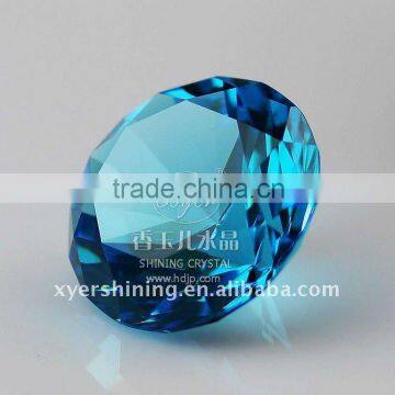 machine cut engraved crystal diamond paperweight