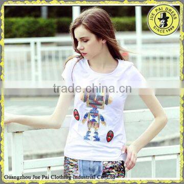 High Quality Colorful Printing American Casual Female tshirt