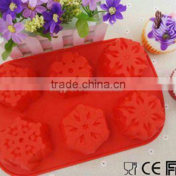 High Quality FDA DIY Christmas Snowflake Shape Silicone Cake Mould Soap Mould Chocolate Mould Baking Tray