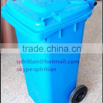 outdoor 120L HDPE trash bin with wheels