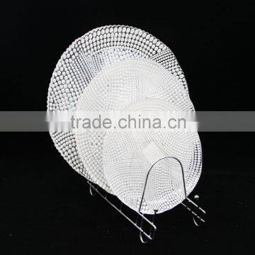 whole clear glass charger plate with gold / silver / rose gold / white painted edge for wedding
