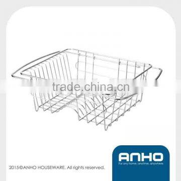 Kitchen metal wire flexible dish rack