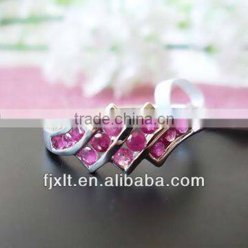 Newest Design Tension Setting 925 Sterling Silver Natural Ruby Ring