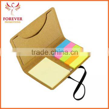 Customo Logo Eco- friendly Self-adhesive Sticky Notes Yellow Color With Elastic Closure