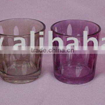 Etched glass Votive/ T-light holders