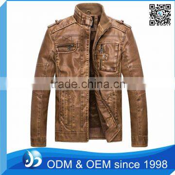 Custom Multiple Pocket Leather Jacket Men
