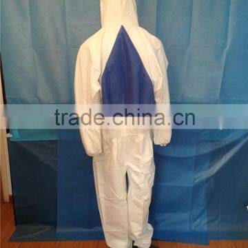 Microporous Coverall with SMS breathable back panel