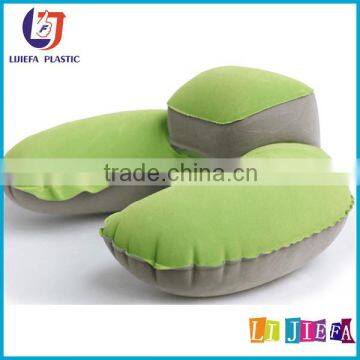 Cheapest U-shaped Folding Inflatable Flocked Travel Camping Pillow With CE Certificate photo-3