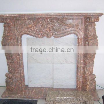 Agate Red Marble Fireplace