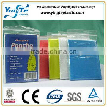 colorful Disposable transparent pe raincoat