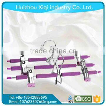 MXQ045 durable copper satin padded hanger,laminated hanger/metal wire coat hangers