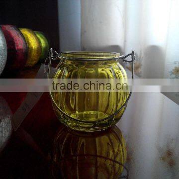 Glass Pumpkin candle jar any color