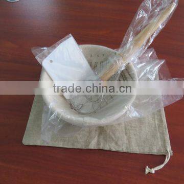 Rattan Bread Proofing Banneton Basket Set-Banneton With Liner+Silicone Dough Scraper+Dough Whisk + Linen Bread Bag photo-4