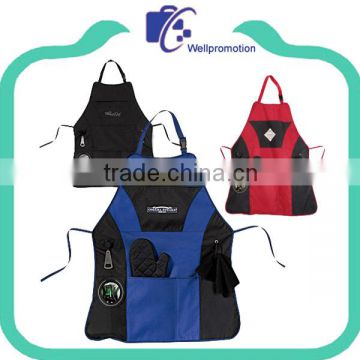 Wellpromotion colorful cheap cotton canvas working aprons