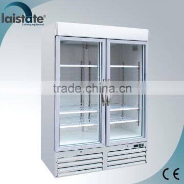 2 Glass Door Low Temperature Upright Static Display Cabinet