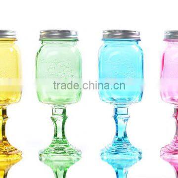 Best Selling 16oz Color Mason Jar Glass Wholesale Mason Jars With Stand