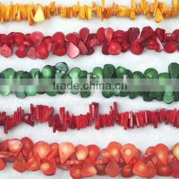 mixing color and size of natural oil dyed coral stone chips