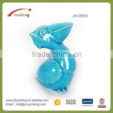 home decor glazing blue ceramic seafowl outdoor children garden statues